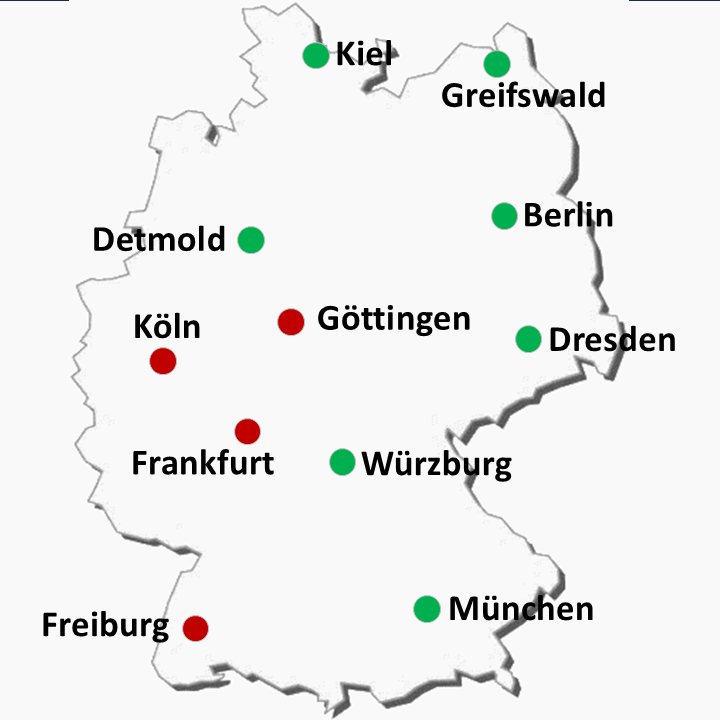 Map of study centres