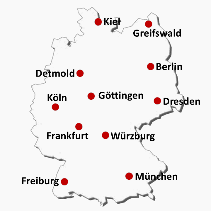 Map of study centres
