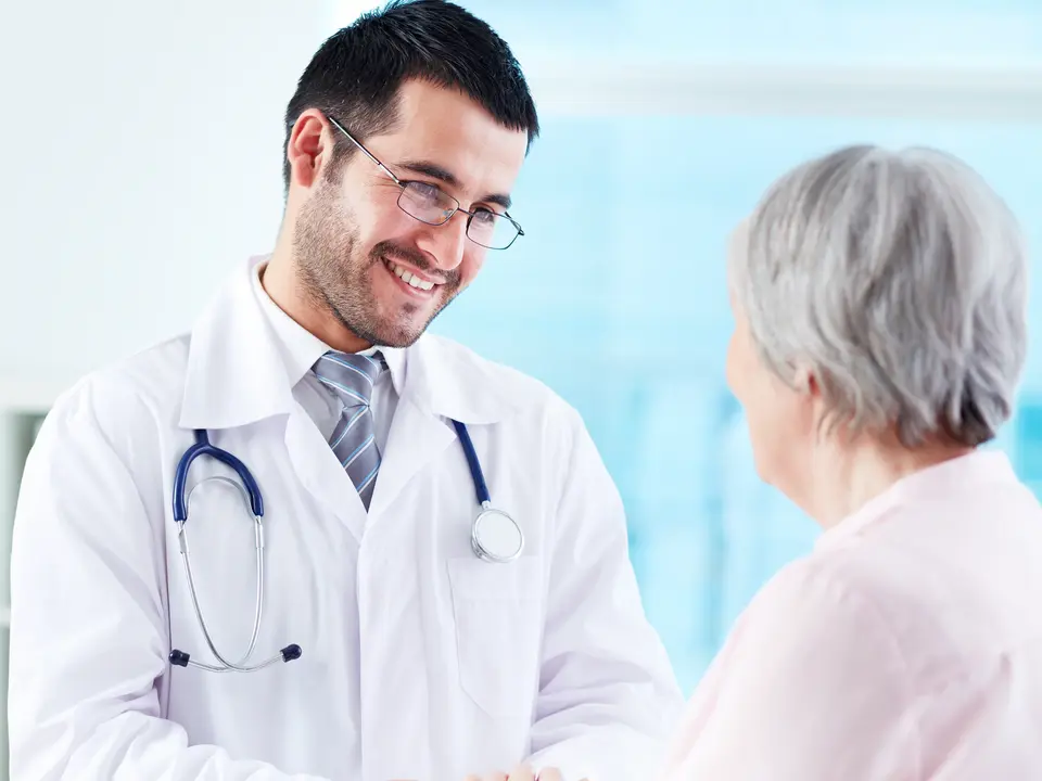 Doctor talks to patient