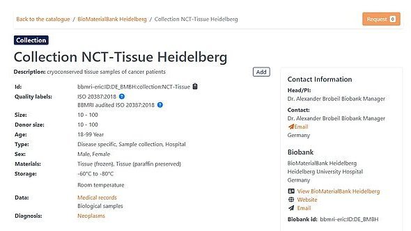 Collection NCT-Tissue Heidelberg